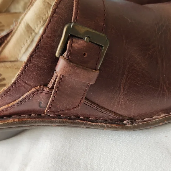 UGG Women's Brown Leather Slip-On - Picture 5 of 13